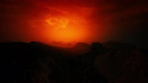 Videohive - Dramatic Sky Over Rocky Mountains at Sunset - 47581571 - 47581571