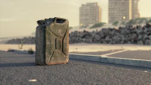 Videohive - Old Metal Fuel Canister on Beach Parking - 47581608 - 47581608