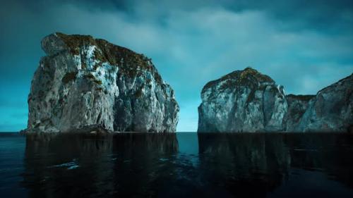 Videohive - Rocky Cliffs in the Ocean at Sunny Day - 47581750 - 47581750