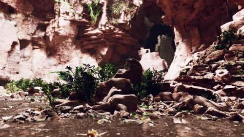 Videohive - Large Fairy Rocky Cave with Green Plants - 47581767 - 47581767