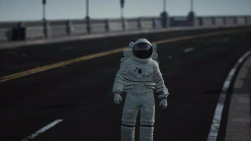 Videohive - Astronaut Walks in the Middle of a Road - 47581947 - 47581947