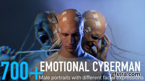 ArtStation - Lia Koltyrina - 700+ Emotional cyberman. Male portraits with different facial expressions