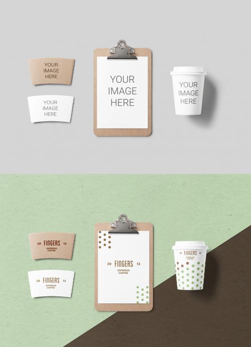 Stationery Menu with Cup Mockup 637879263