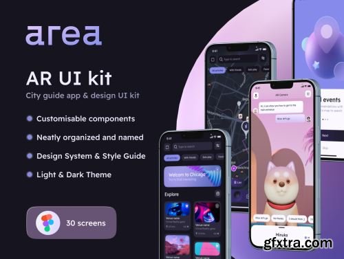 AREA – AR city guide app & design UI kit Ui8.net