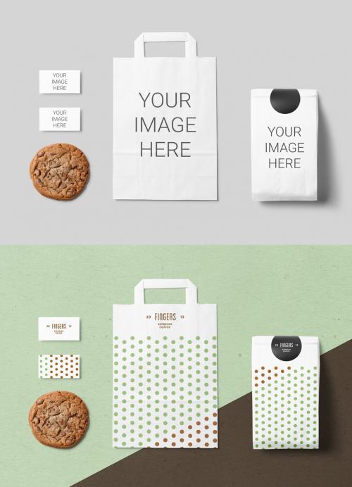 Paper Bag with Card Mockups 637878742