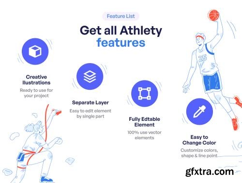 Athlety - Sport & Athlety Illustration Set Ui8.net