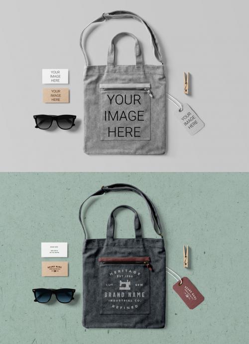 Jeans Bag with Label Mockup 637878501