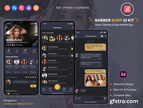 Barber Haircut, Salon & Beauty UI KIT Ui8.net