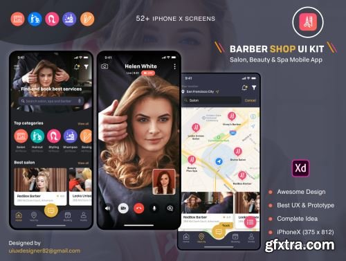 Barber Haircut, Salon & Beauty UI KIT Ui8.net