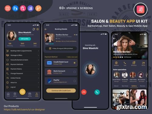 Barber Haircut, Salon & Beauty UI KIT Ui8.net