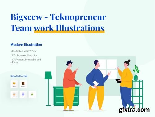 Bigseew - Teknopreneur Team work Illustrations Ui8.net