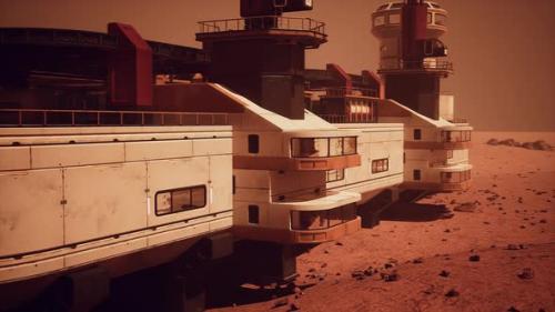 Videohive - Future of Space Exploration a Base on Mars - 47592609 - 47592609
