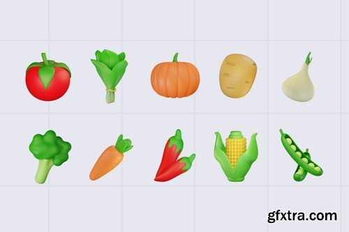 Vegetable 3D Icon Pack FKYQ2RB