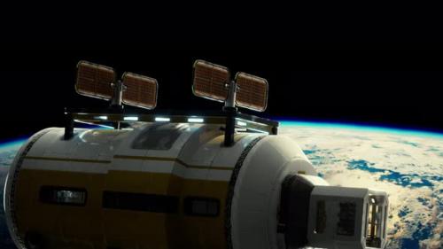 Videohive - Animation of Experimental Starship Leaving Earth Orbit - 47592833 - 47592833