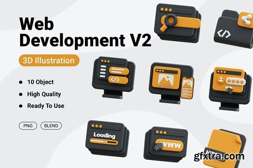 Web Development V2 3D Icon 9AJ2NWS