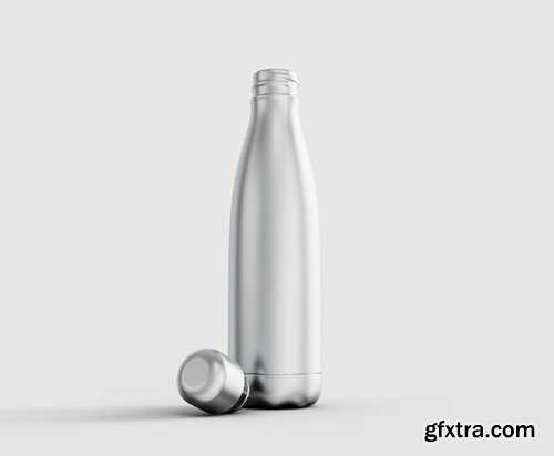 Stainless Steel Bottles Mockup H7Z7952