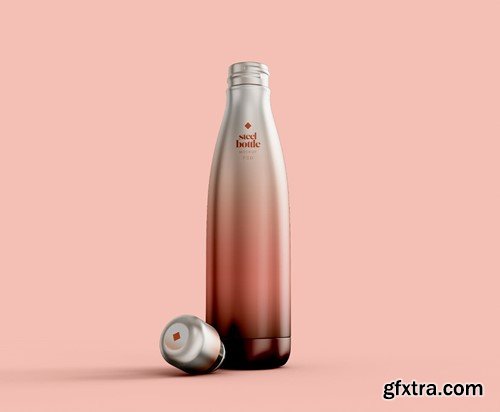 Stainless Steel Bottles Mockup H7Z7952