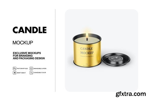 Metallic Open Candle Mockup MQFLURP