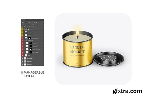 Metallic Open Candle Mockup MQFLURP