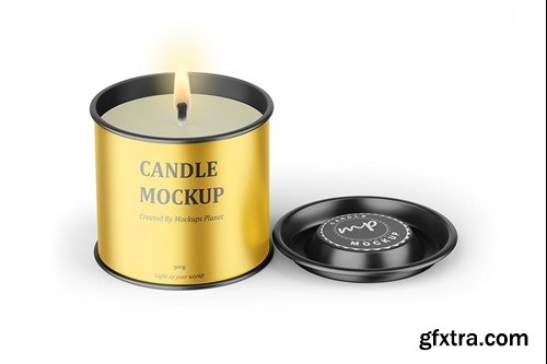 Metallic Open Candle Mockup MQFLURP