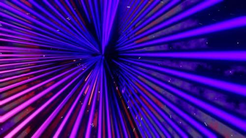 Videohive - Purple And Orange Neon Glowing Sci-Fi Triangular Dimension Background Vj Loop In 4K - 47574167 - 47574167