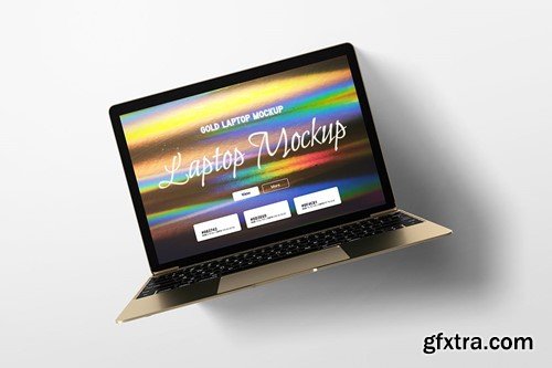 Gold Laptop Mockup BCG675E