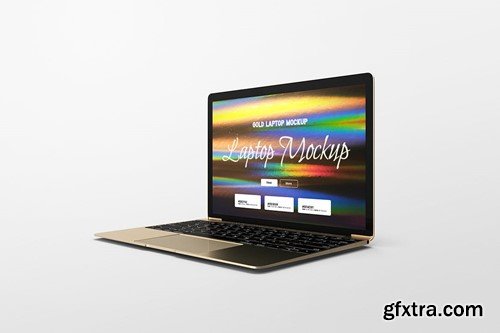 Gold Laptop Mockup BCG675E