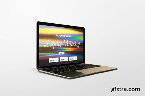 Gold Laptop Mockup BCG675E