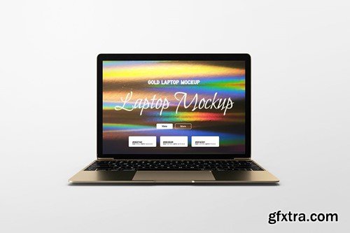 Gold Laptop Mockup BCG675E