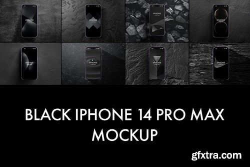 Black iPhone 14 Pro Max Mockup DAN8A8H