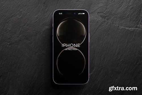 Black iPhone 14 Pro Max Mockup DAN8A8H