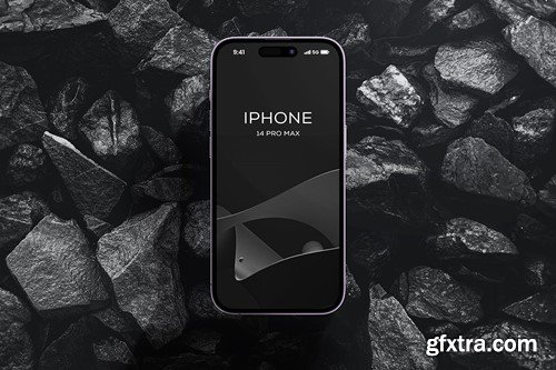 Black iPhone 14 Pro Max Mockup DAN8A8H