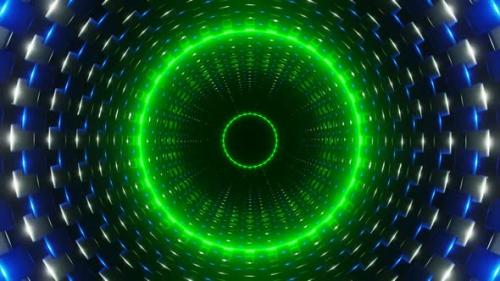 Videohive - Blue And Silver With Green Cylindrical Mechanism Background Vj Loop In HD - 47574171 - 47574171