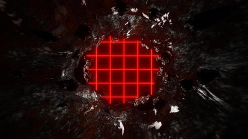 Videohive - Cave With Red Laser Protection Background Vj Loop In 4K - 47574190 - 47574190