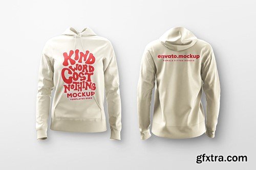 Fitted Female Hoodie Mockup WK72BTA