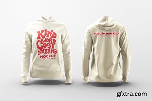 Fitted Female Hoodie Mockup WK72BTA