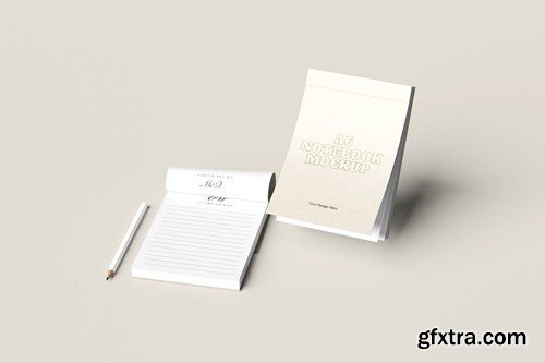 Notepad A6 Open Mockup C99GLVA