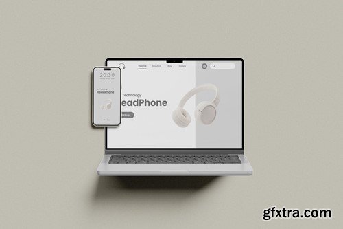 Macbook Pro & iPhone 14 Pro Max Mockup FUFH629