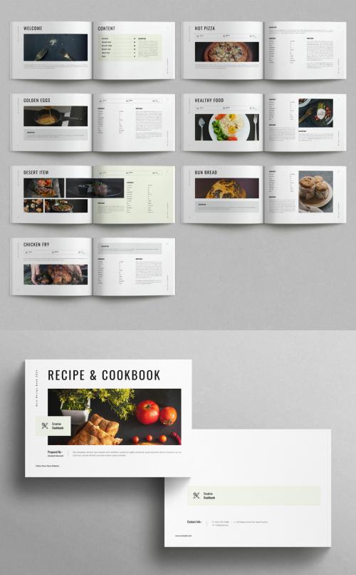 Cookbook Recipe Book Template Brochure Layout Landscape 637781749