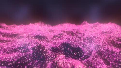 Videohive - Purple waves from energy particles magical glowing high tech futuristic light dots abstract - 47607831 - 47607831