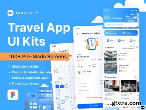 TravelFly - Travel App UI Kit Ui8.net