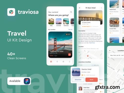 Traviosa - Travel App UI KIT Design Ui8.net