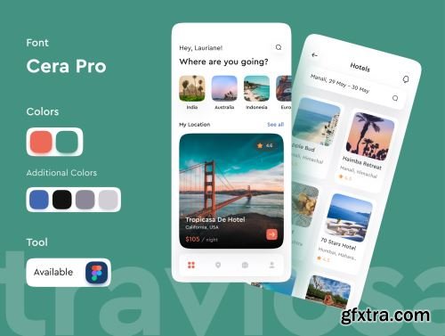 Traviosa - Travel App UI KIT Design Ui8.net