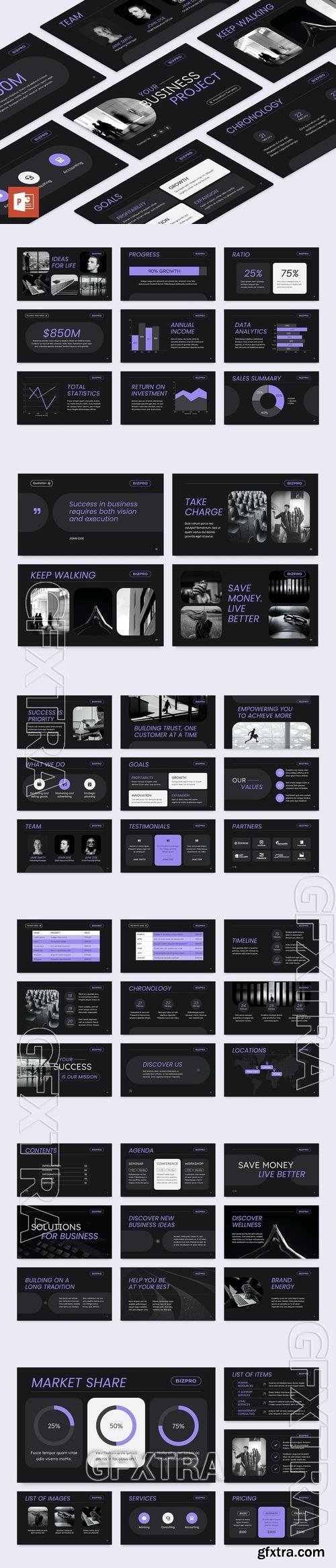 Dark Mode Business PowerPoint Template JYD7F9Q