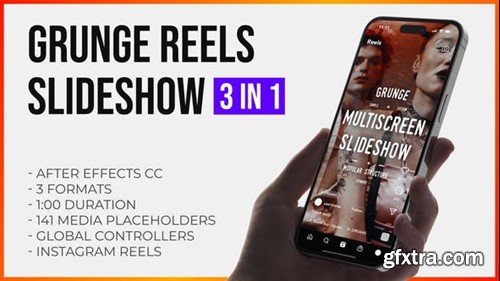 Videohive Grunge Grid Multiscreen Slideshow Reels and Stories 47632698