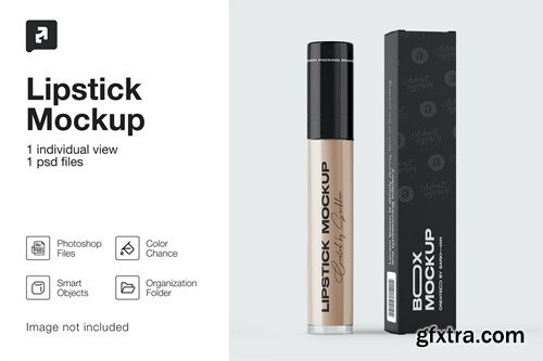 Lipstick Tube with Box Mockup NN8FENE