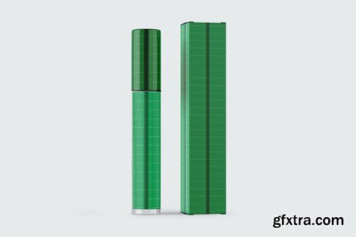 Lipstick Tube with Box Mockup NN8FENE