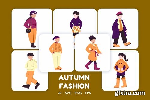 Autumn Fashion Vector Illustration v.1 F792QWN