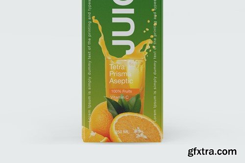 250ml Matte Juice Carton Package Mockup TN4GLVD