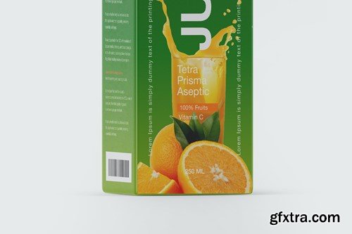 250ml Matte Juice Carton Package Mockup TN4GLVD